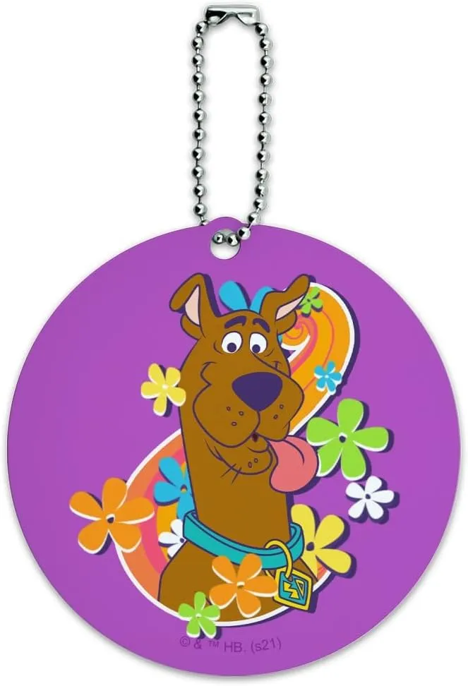 Groovy Scooby-Doo Round Luggage ID Tag Card Suitcase Carry-On