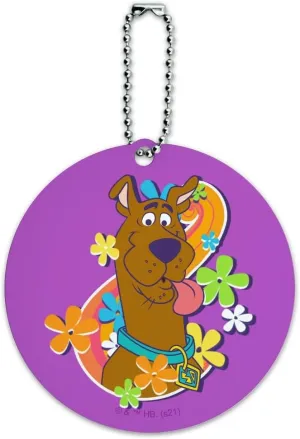 Groovy Scooby-Doo Round Luggage ID Tag Card Suitcase Carry-On