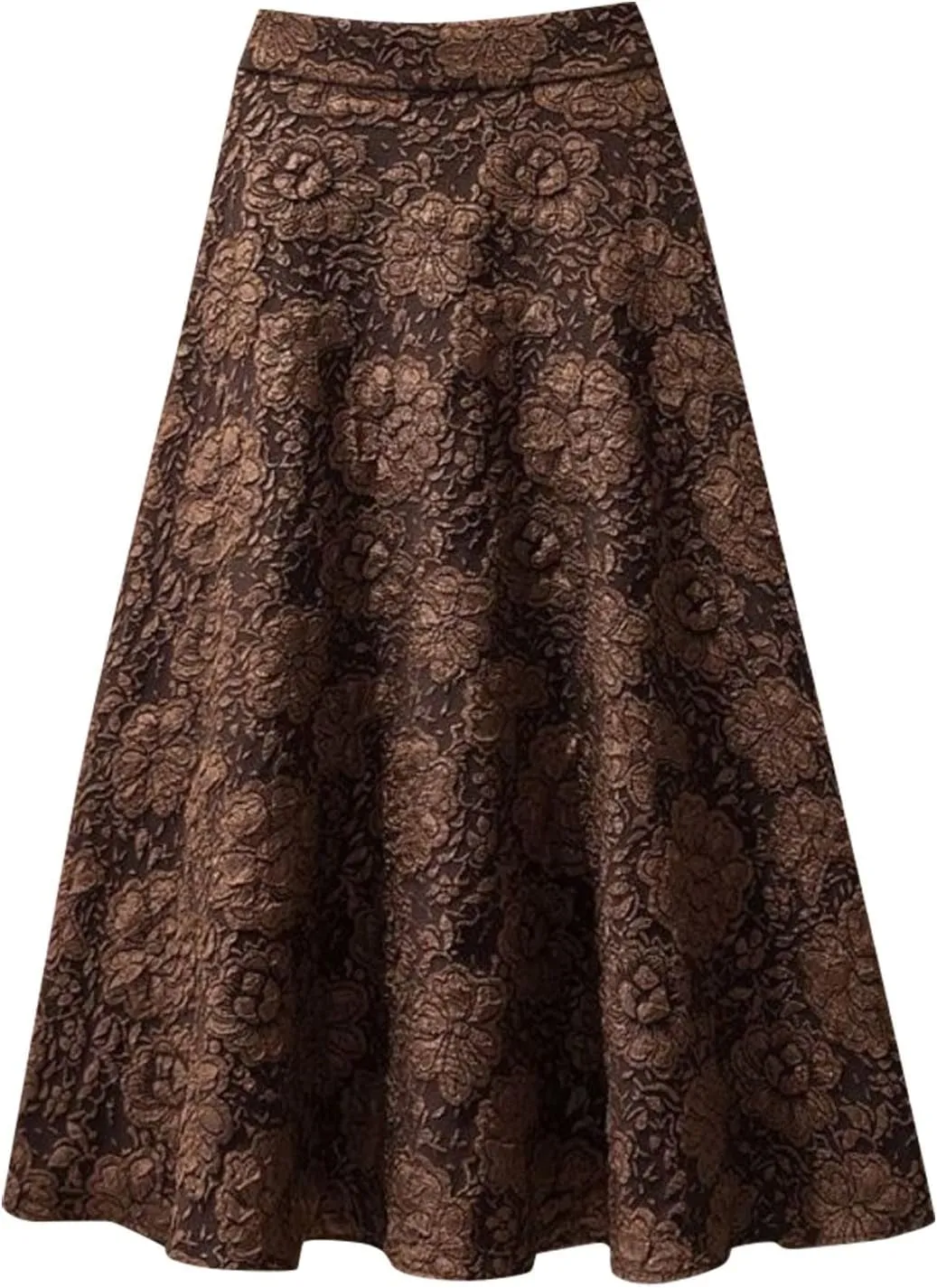 High Waisted Skirts for Women, Ladies Flower Jacquard High Waist Summer Lounge Midi Skirts for Vacation