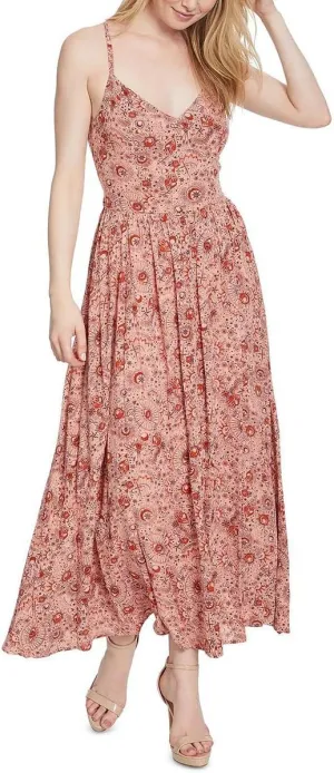 Jessica Simpson Women's Clia Sweetheart Neck Spaghettie Strap Maxi Dress with Tie Back Detailing Standard