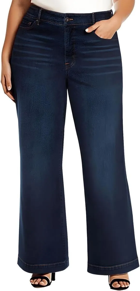 Jessica Simpson Women's True Love Trouser Wide Leg Jean