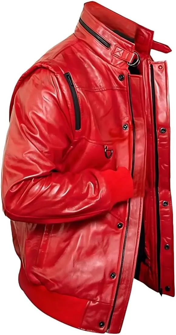 Johnny Lawrence Red Karate Kid Cobra Kobra Kai Men Leather or Faux Leather Bomber Jacket