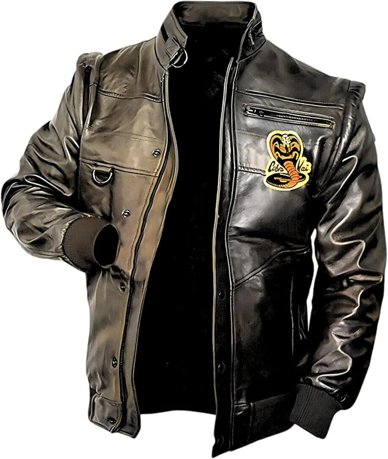Johnny Lawrence Red or Black Karate Kid Cobra Kobra Kai Men Leather Bomber Jacket