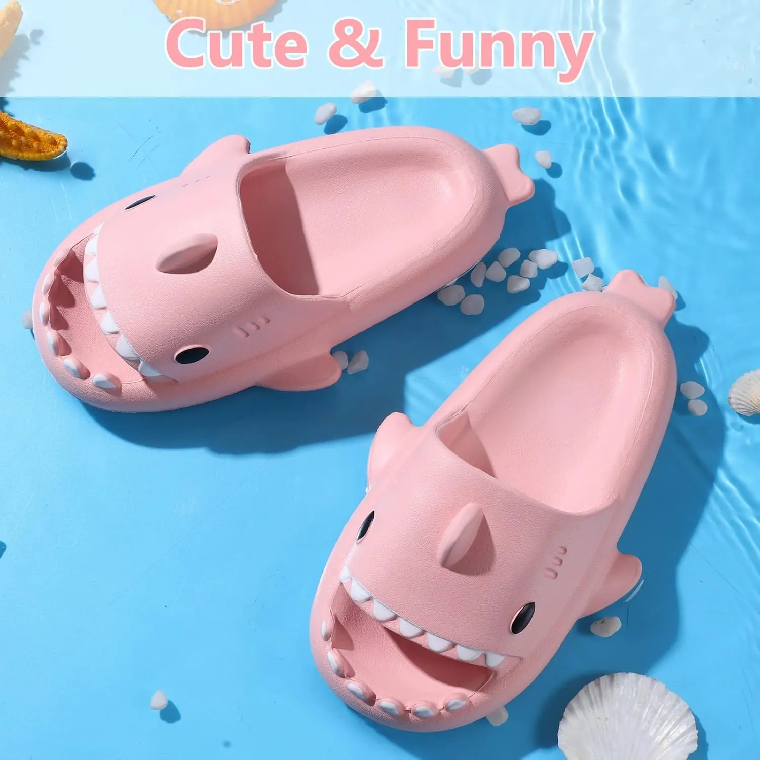 Kids Shark Cloud Slides | Toddler Boys Girls Shower Slippers | Boys Girls Cute Cartoon Fish Flip Flops | Beach Pool Home Sandals | Quick Dry Non-Slip