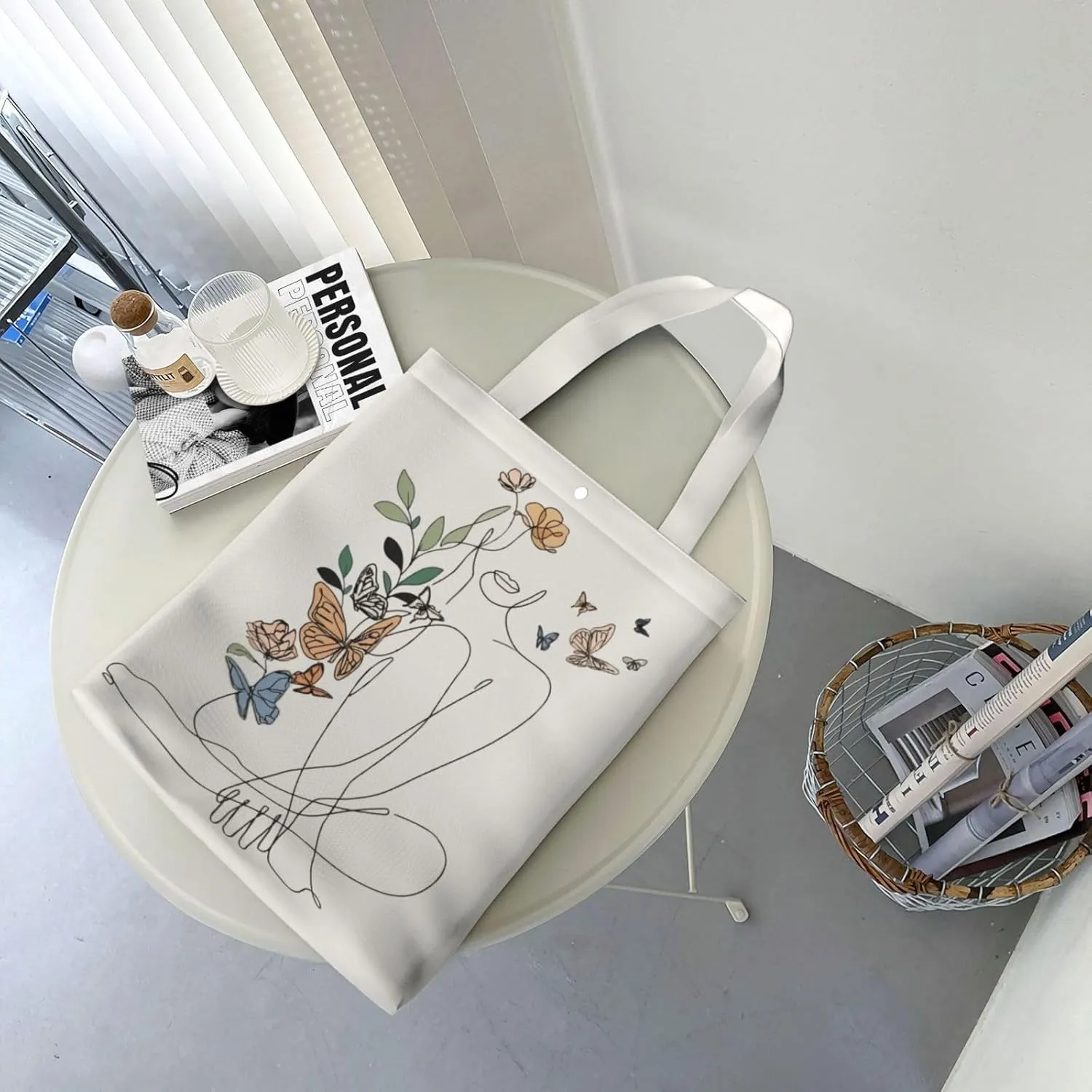 Kiss Your Brain Canvas Tote Bag Shoulder Bag For Women'S Reusable Tote Bag For Shopping Camping