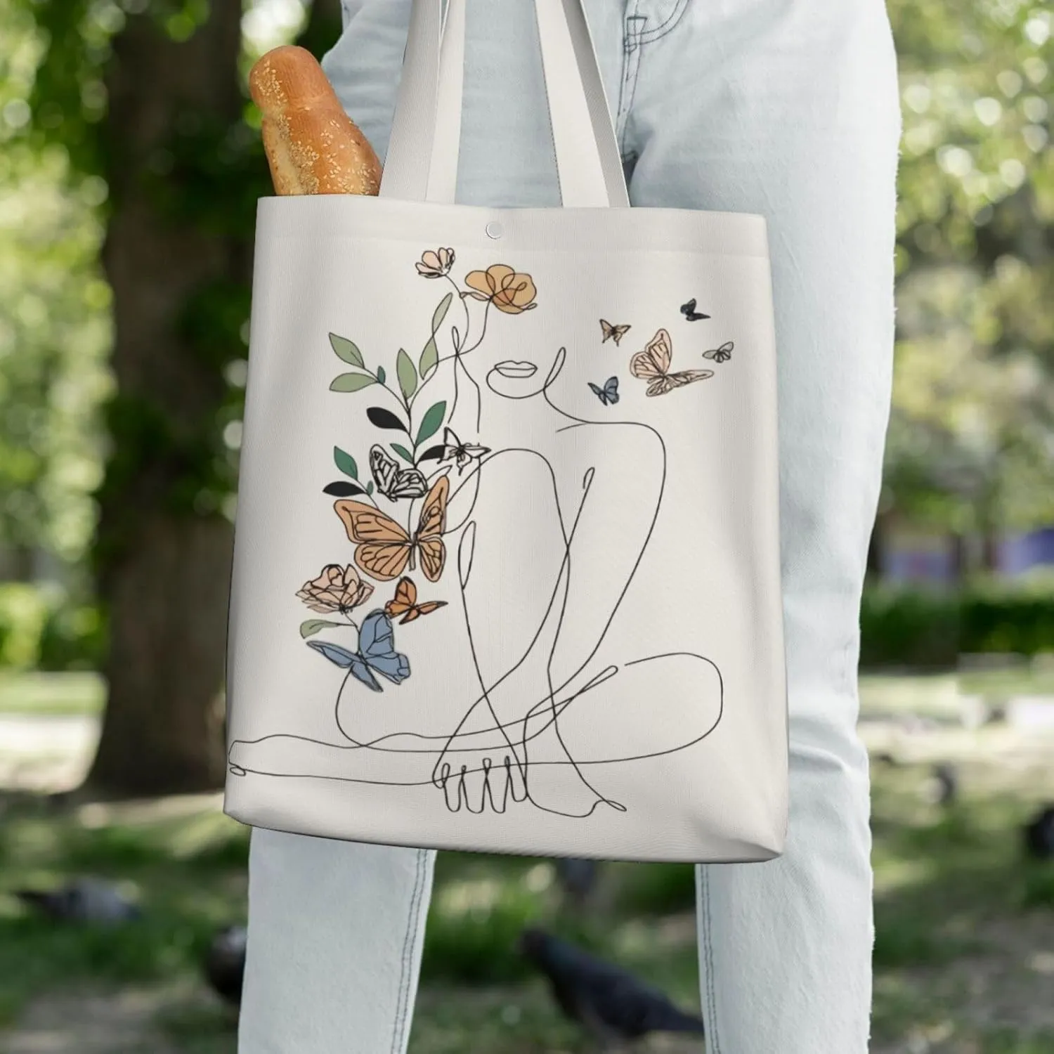 Kiss Your Brain Canvas Tote Bag Shoulder Bag For Women'S Reusable Tote Bag For Shopping Camping
