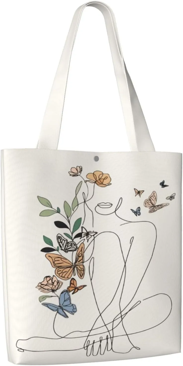 Kiss Your Brain Canvas Tote Bag Shoulder Bag For Women'S Reusable Tote Bag For Shopping Camping