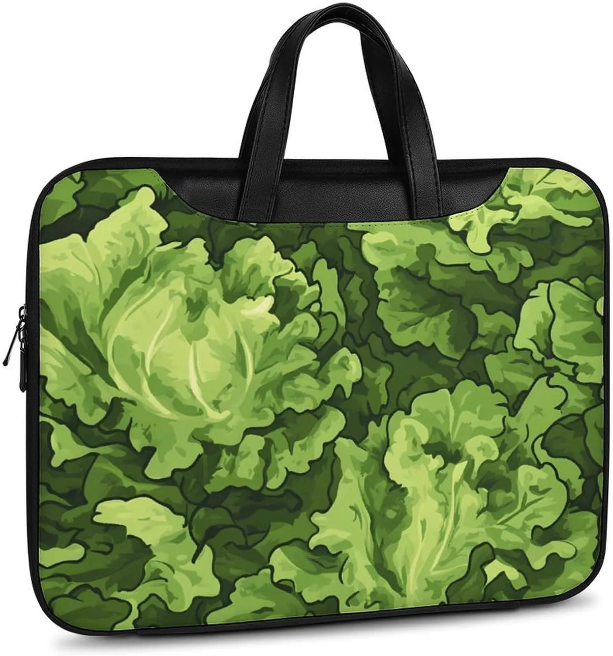 Lettuce Green Camouflage Leather Bag Laptop Case Slim Water Resistant Computer Bags with Handle Briefcase for Work