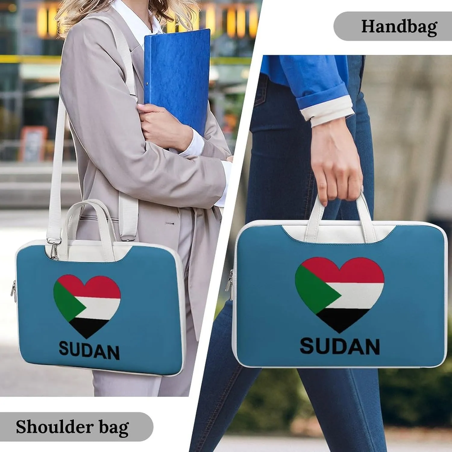 Love Sudan Leather Bag Laptop Case Slim Water Resistant Computer Bags with Handle Briefcase for Work
