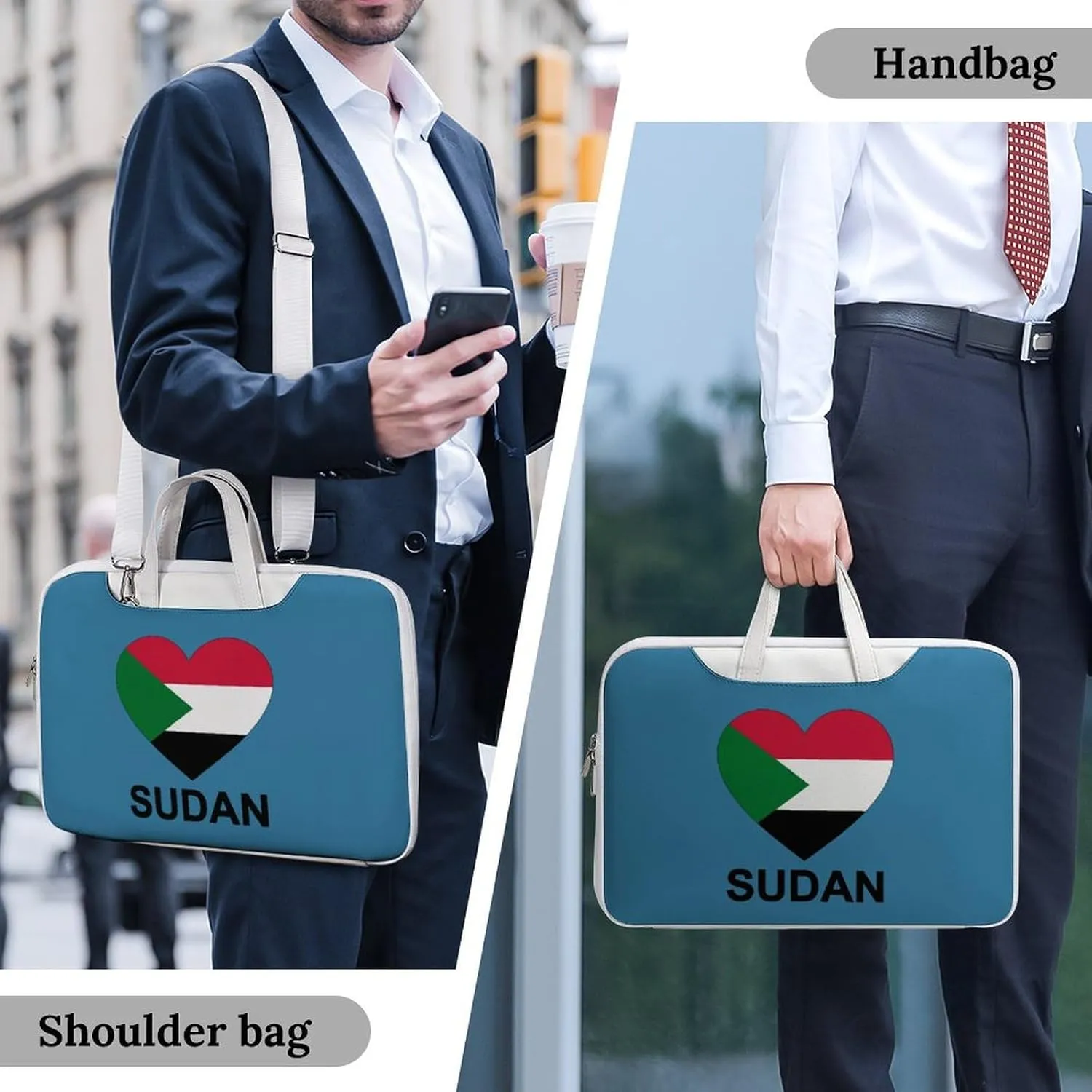 Love Sudan Leather Bag Laptop Case Slim Water Resistant Computer Bags with Handle Briefcase for Work