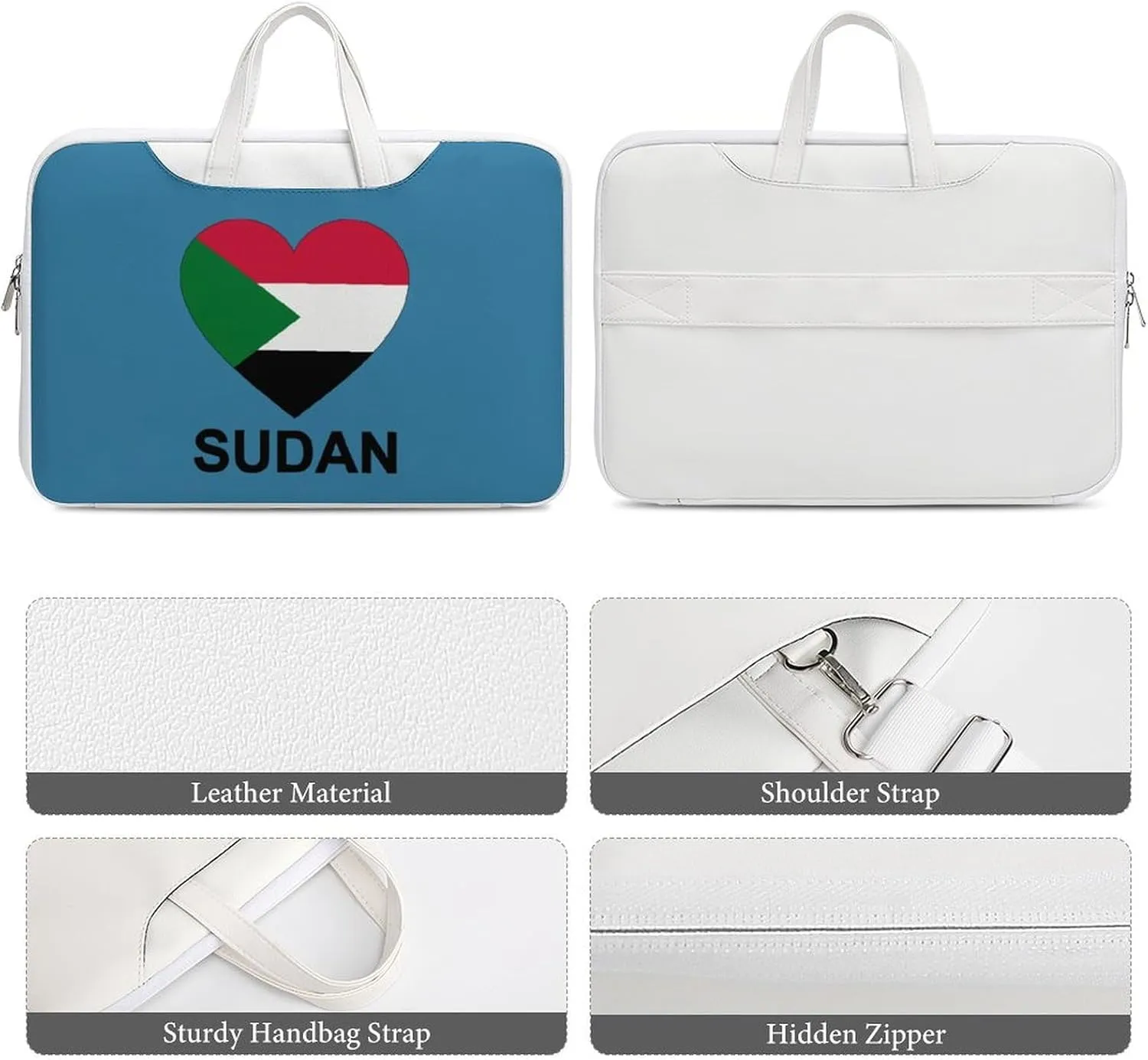 Love Sudan Leather Bag Laptop Case Slim Water Resistant Computer Bags with Handle Briefcase for Work