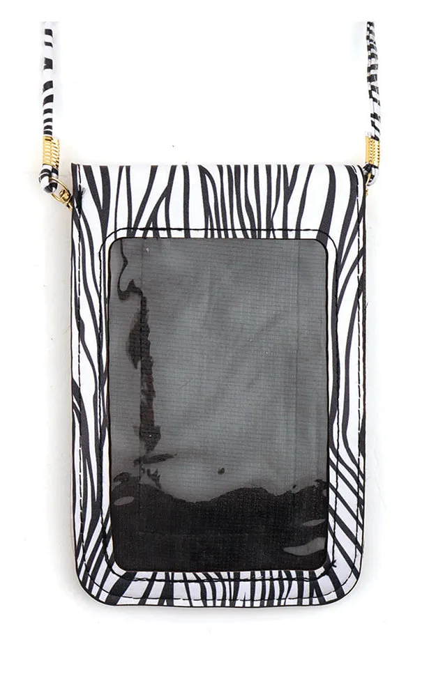 MB0052 Zebra Printed Cellphone Crossbody Bag