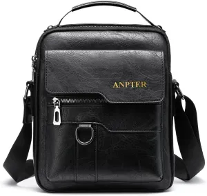 Messenger Bag for Men Crossbody Shoulder Purse Small Vintage PU Leather Satchel Pouch Side Crossover Handbag