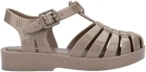 mini melissa Possession Jelly Sandal for Babies & Toddlers - The Iconic 90s Original Jelly Shoe, Fishermans Sandal with Adjustable Strap & Side Buckle, Beige Glitter, 6