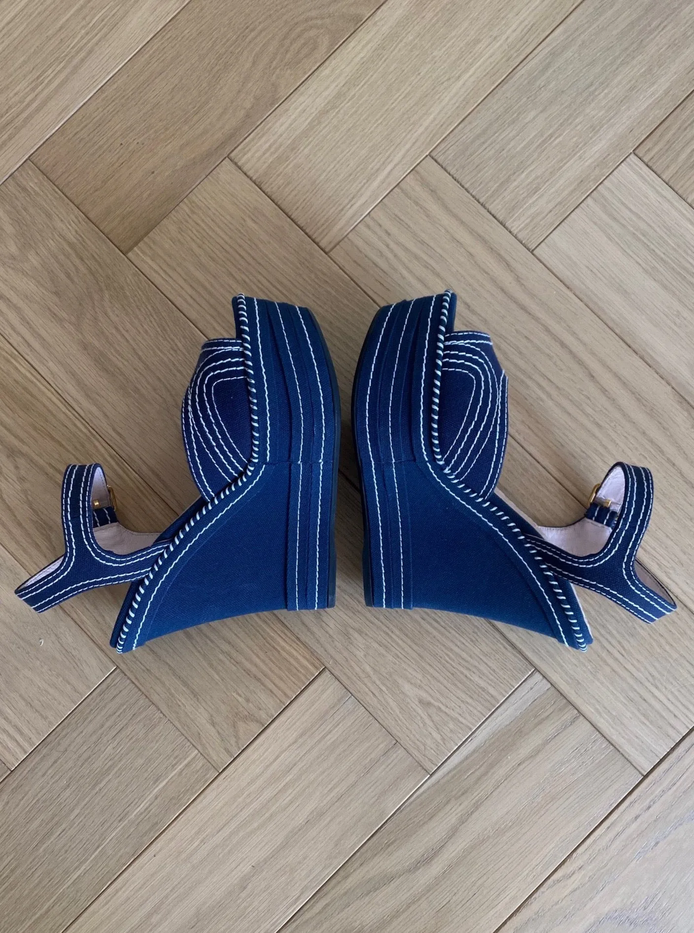 MIU MIU Wedge Sandals Size 37.5