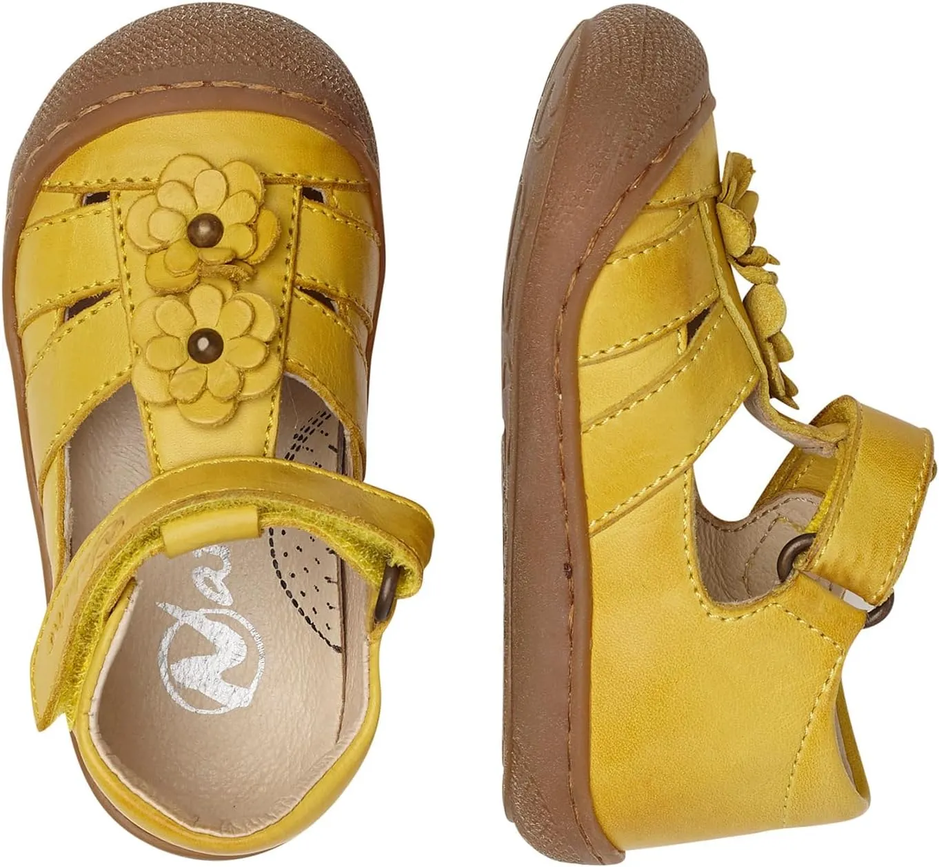 Naturino MAGGY Half Closed Sandal with Appliqued Flowers