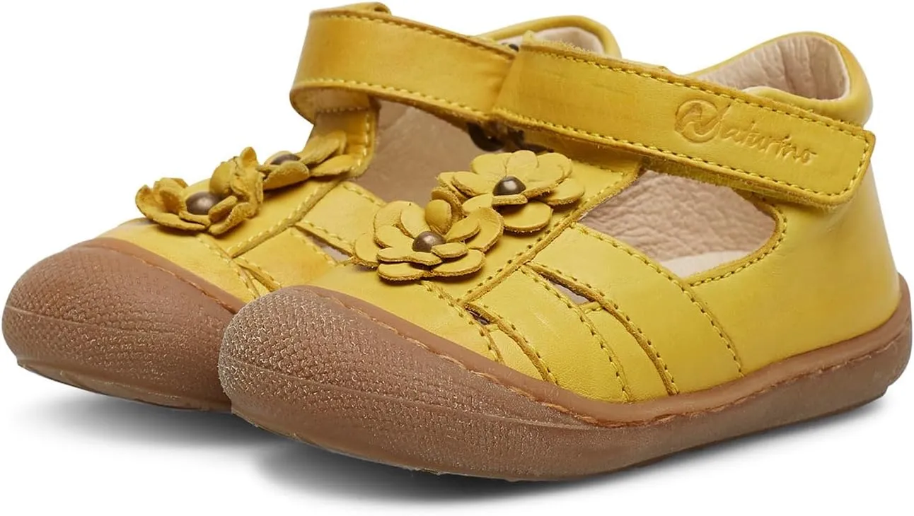 Naturino MAGGY Half Closed Sandal with Appliqued Flowers