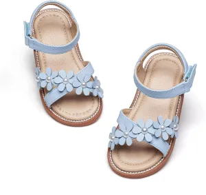 Otter MOMO Girls Open Toe Princess Flat Sandals with Comfort Sole Summer Sandals