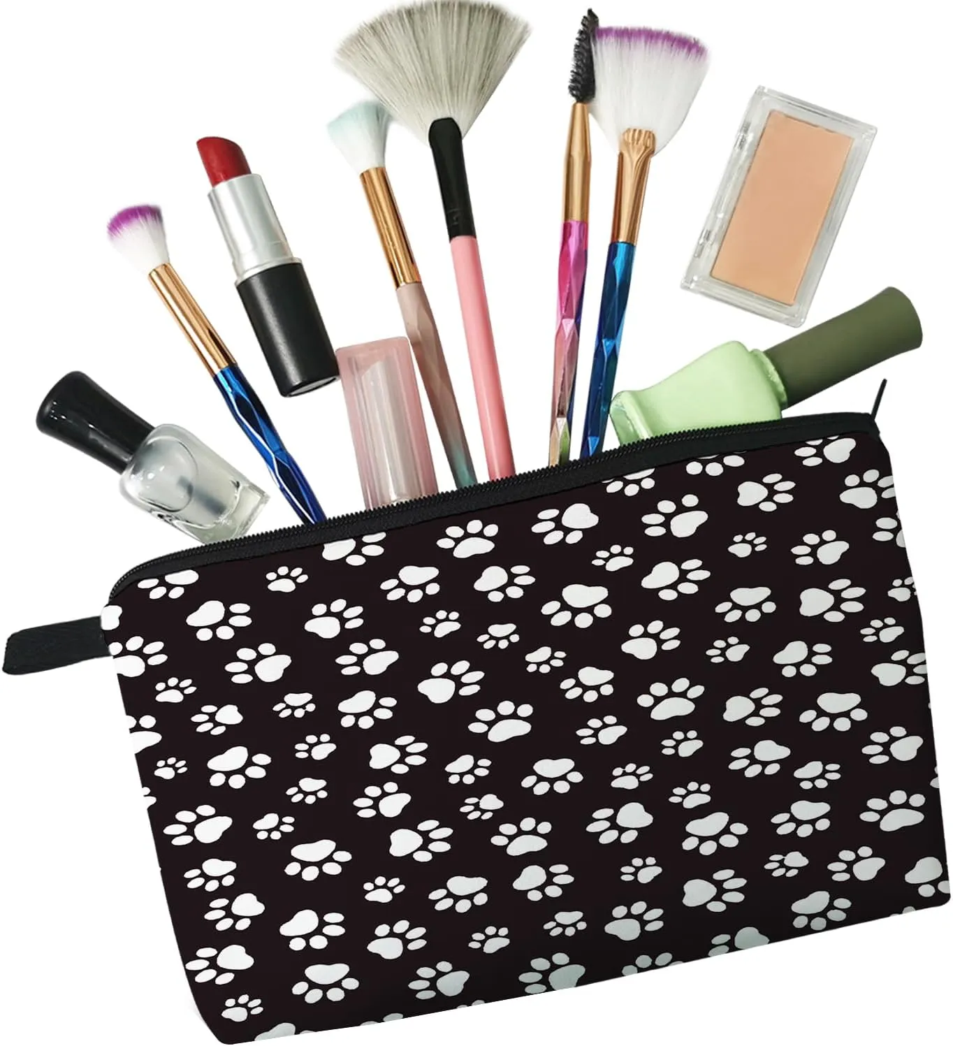 Paw Print Makeup Bag Travel Accessories Small Size Toiletries Makeup Organizer Cosmetic Bags Puppy Paw Gifts for Women Dog Lovers