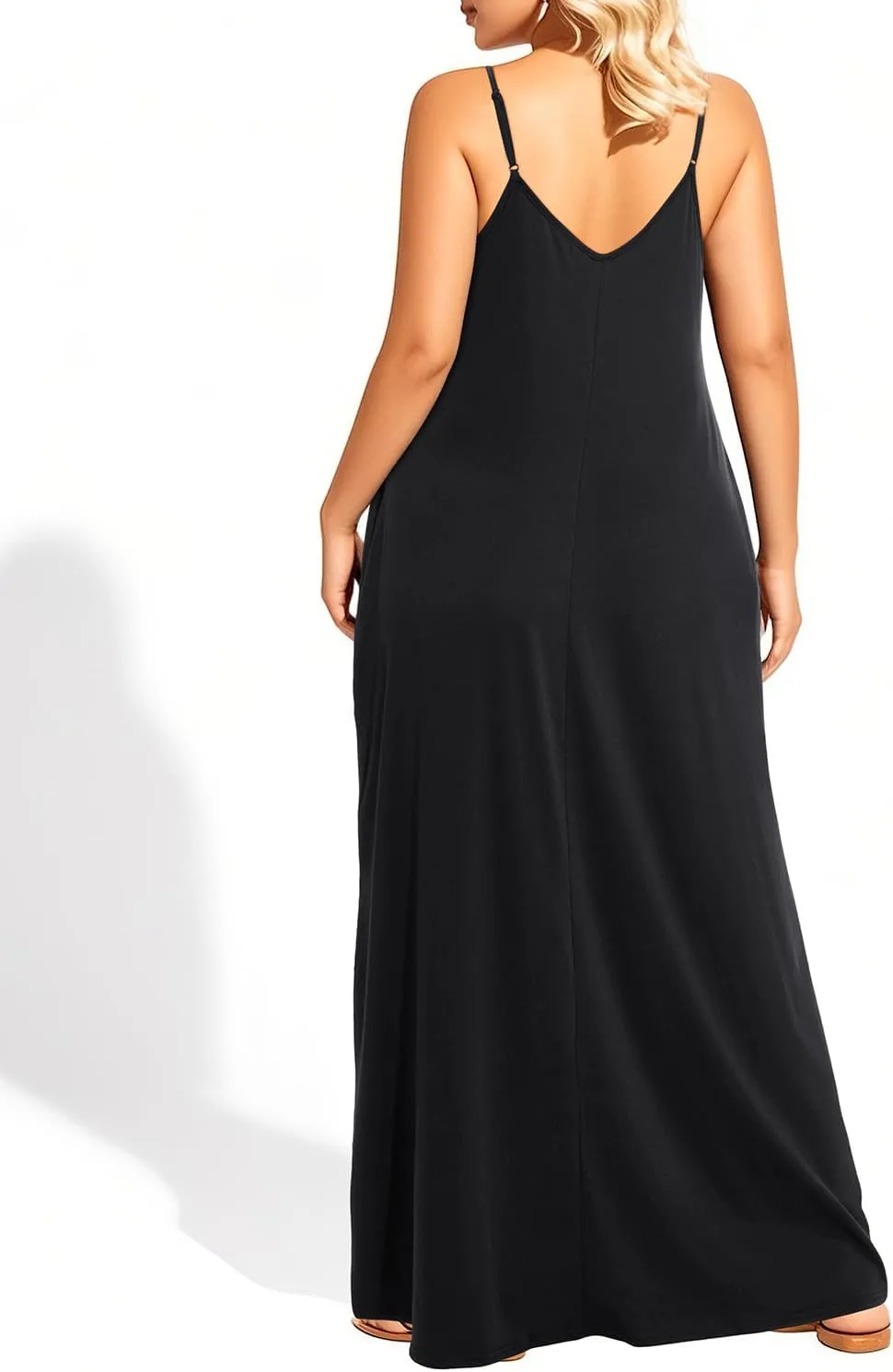 Pinup Fashion Women's Summer Maxi Dress Plus Size Sleeveless Spaghetti Strap Beach Long Dresses