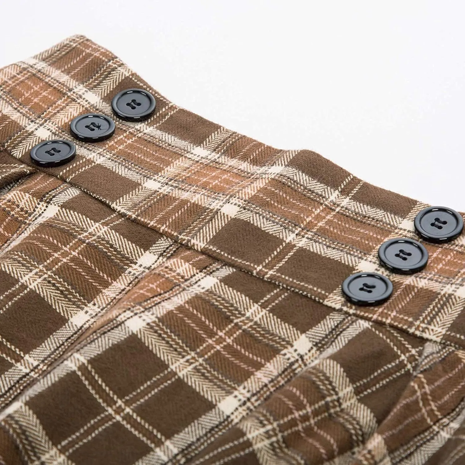 Plaid Printed Skirt Vintage High Waist Women Fashion Midi Skirt Pleated skirts for women trendy Harajuku Casual Summer