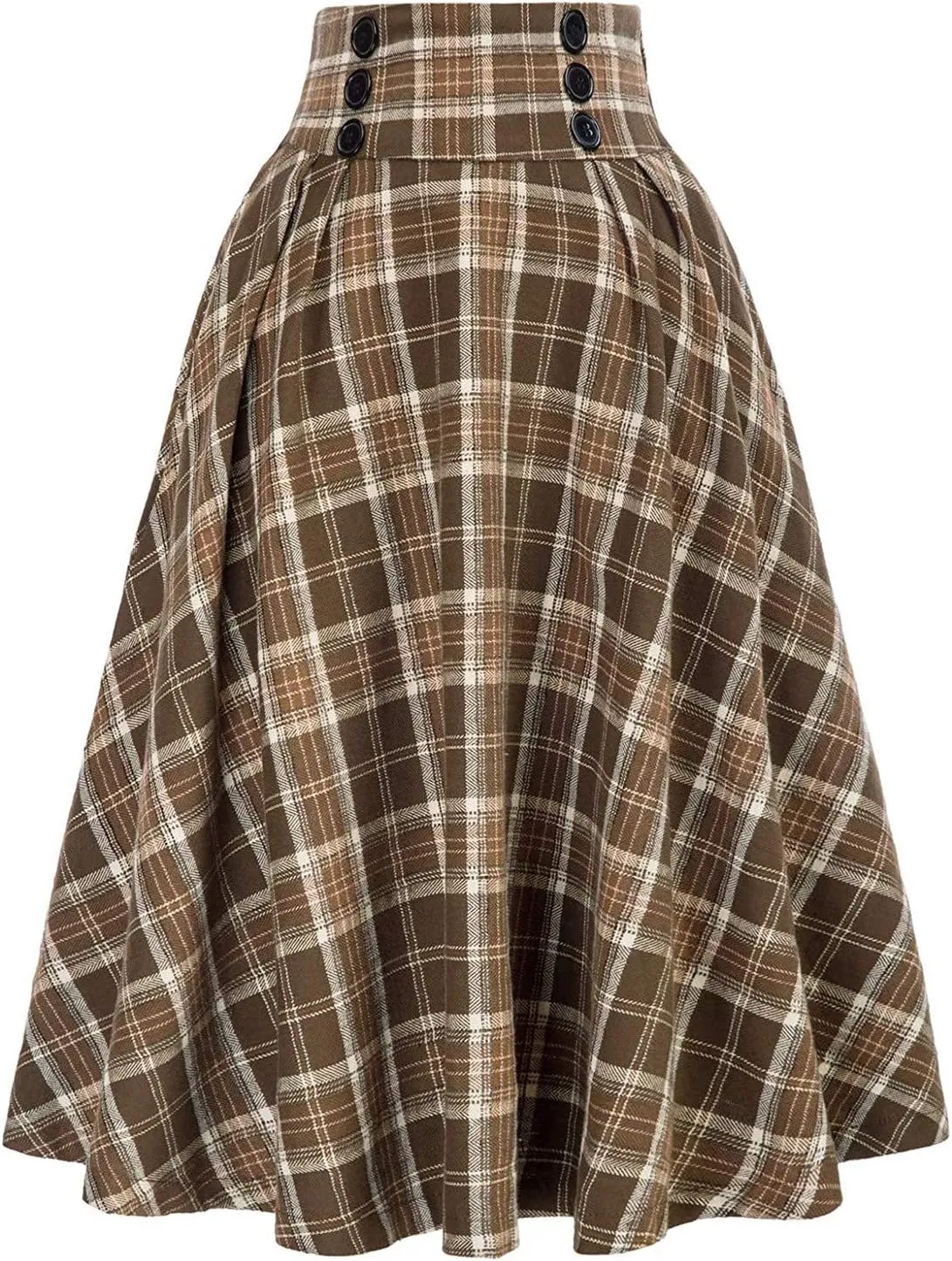 Plaid Printed Skirt Vintage High Waist Women Fashion Midi Skirt Pleated skirts for women trendy Harajuku Casual Summer