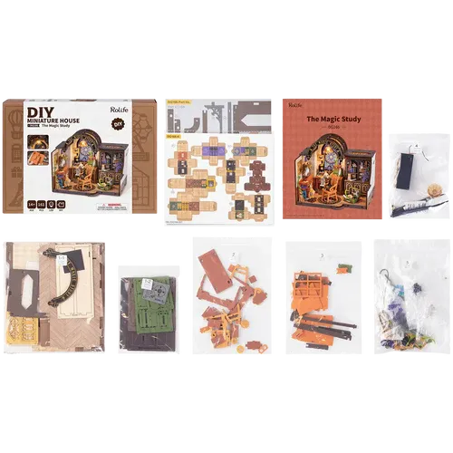 Robotime Rolife The Magic Study House DIY Miniature House Kit DG166