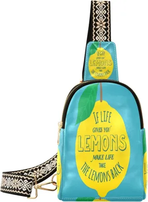 Small Sling Bag Waist Packs Leather Crossbody Packs Chest Bag If Life Gives You Lemons Make Life Take The Lemons Back for Women Travel Belt Purse