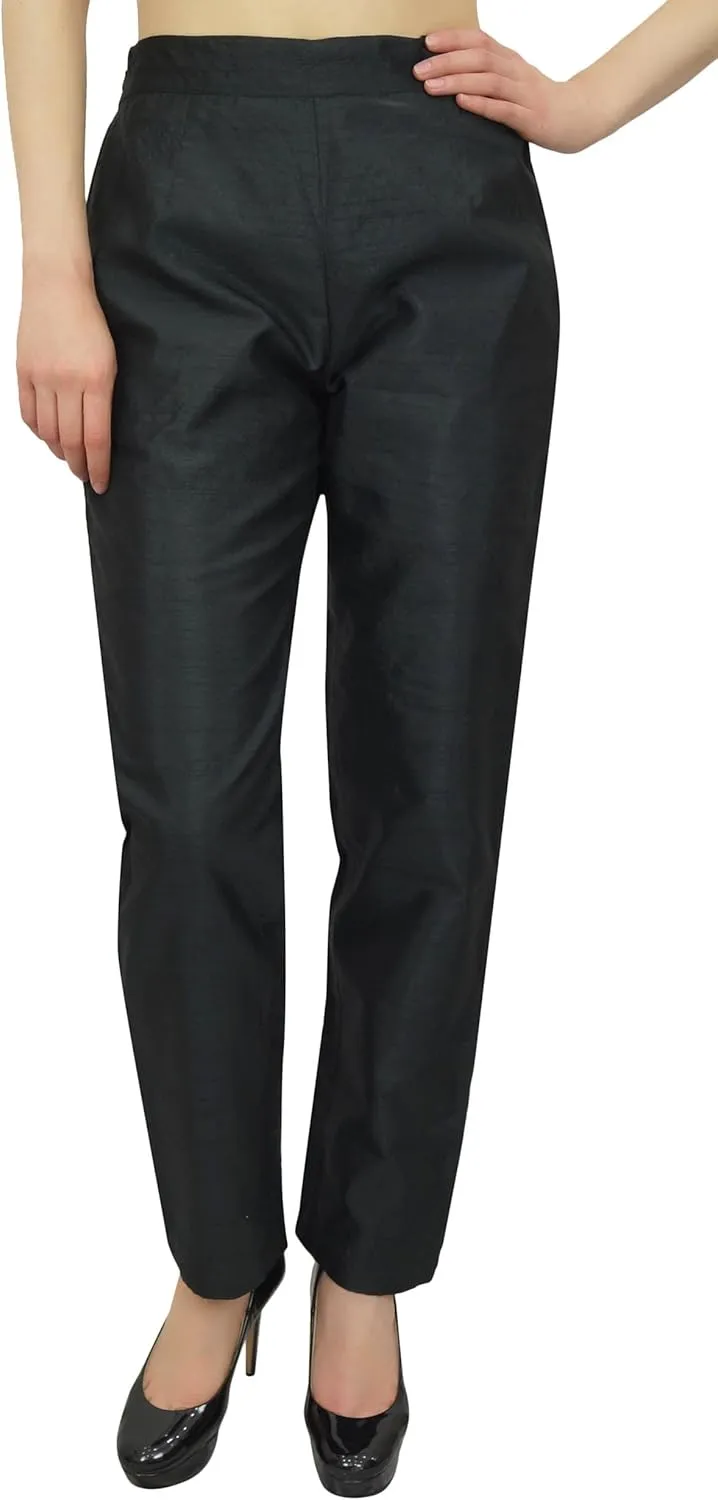 Solid High Waist Pants for Womens Casual Elastic Waist Back Narrow Bottom Trousers