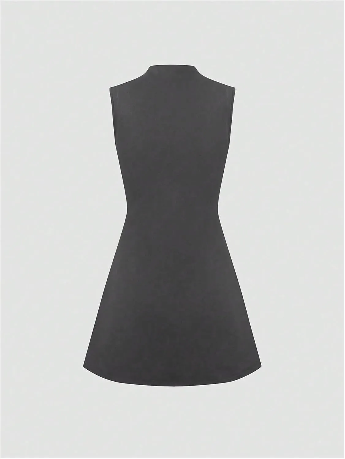 SOLY HUX Women's Sleeveless Mini Dress Mock Neck Ruched A Line Casual Short Dresses