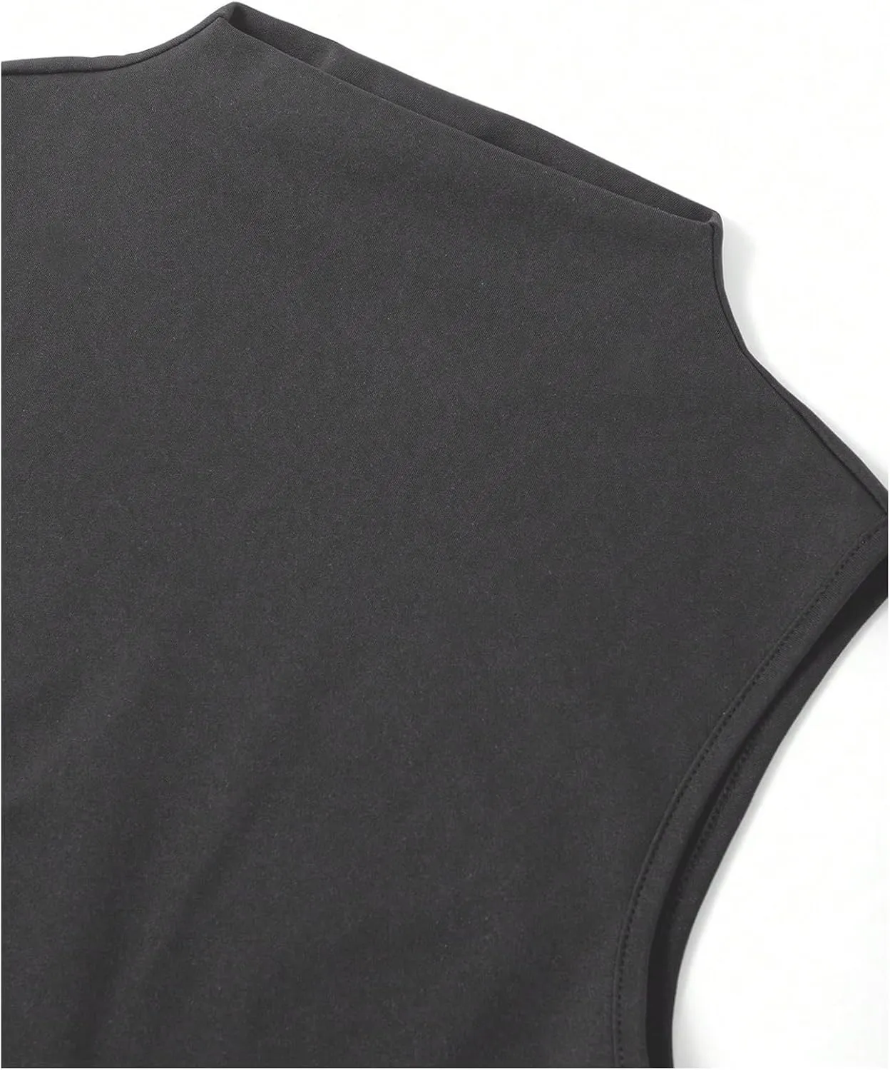 SOLY HUX Women's Sleeveless Mini Dress Mock Neck Ruched A Line Casual Short Dresses