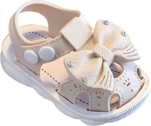 Toddler Baby Girls Sandals Summer Flower Soft Sole Princess Flat Shoe Infant Outdoor Cute Bowknot Dress Sandals