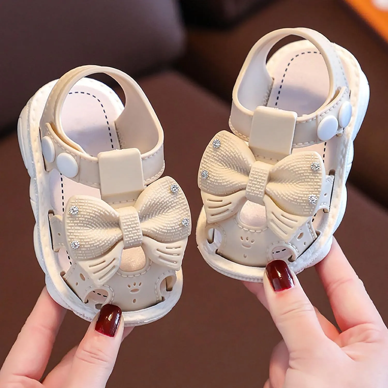 Toddler Baby Girls Sandals Summer Flower Soft Sole Princess Flat Shoe Infant Outdoor Cute Bowknot Dress Sandals