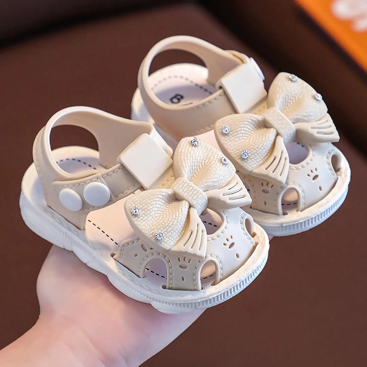 Toddler Baby Girls Sandals Summer Flower Soft Sole Princess Flat Shoe Infant Outdoor Cute Bowknot Dress Sandals