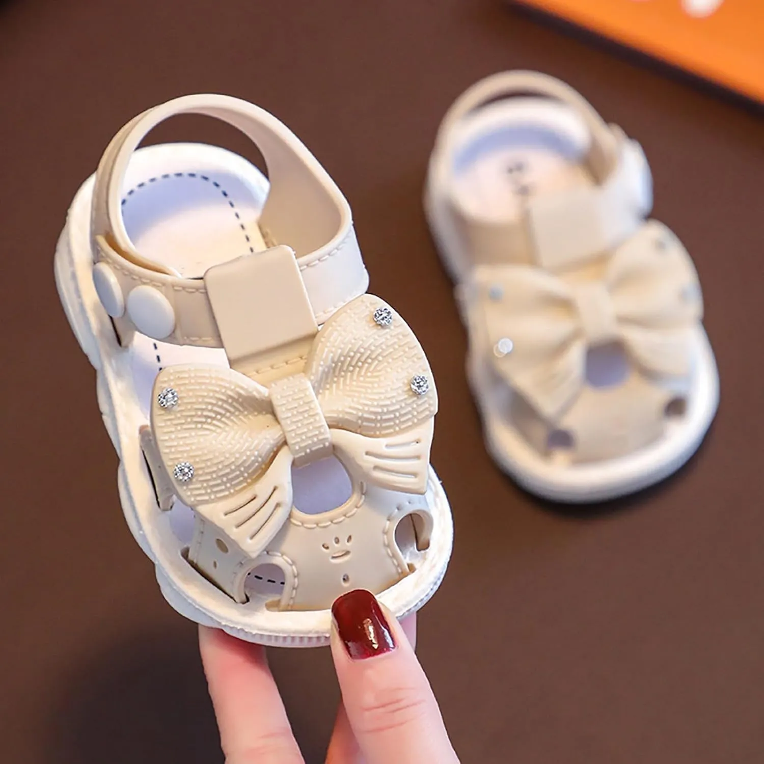 Toddler Baby Girls Sandals Summer Flower Soft Sole Princess Flat Shoe Infant Outdoor Cute Bowknot Dress Sandals