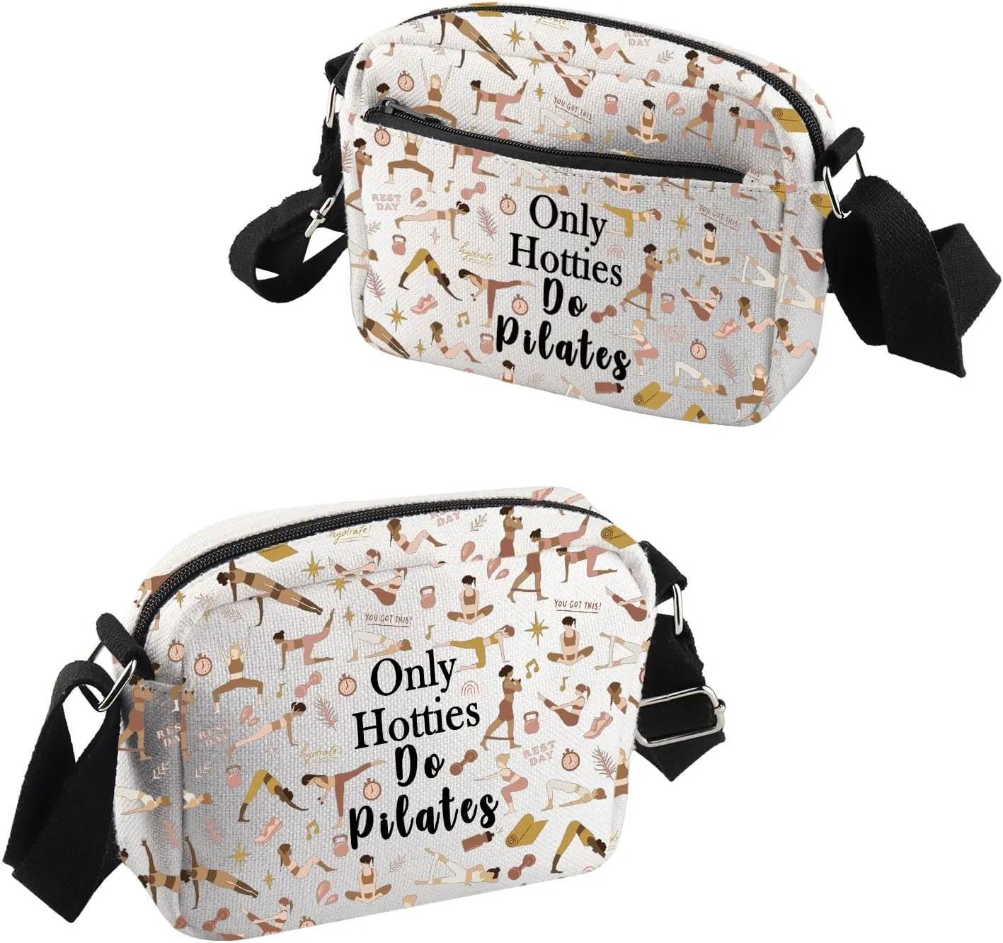 VAMSII Pilates Teacher Appreciation Gift Only Hotties Do Pilates Makeup Bag Pilates Instructor Cosmetic Bag Pilates Merch (Only Hotties Do Pilates B C)