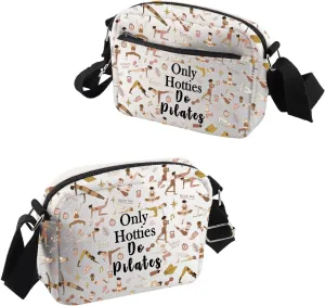 VAMSII Pilates Teacher Appreciation Gift Only Hotties Do Pilates Makeup Bag Pilates Instructor Cosmetic Bag Pilates Merch (Only Hotties Do Pilates B C)
