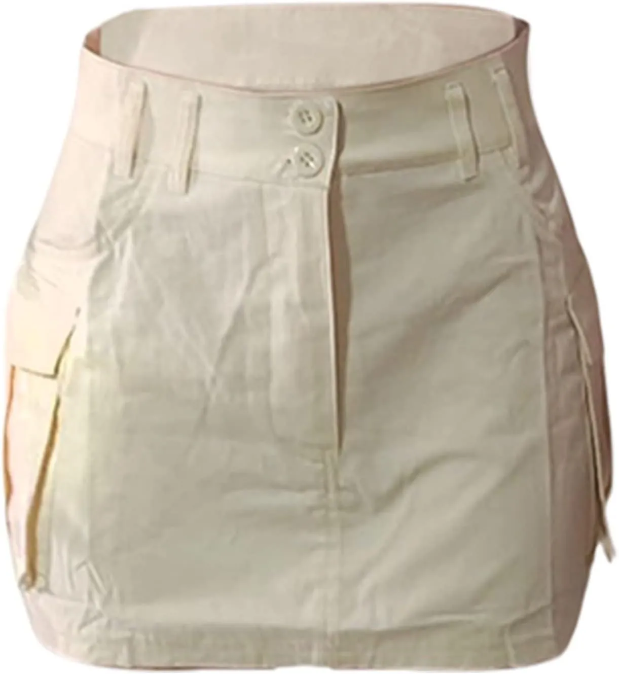 Women Cargo Midi Denim Skirt High Waisted Skirts Jean Skirt with Pockets Beach A Line Dress for Women's Novelty