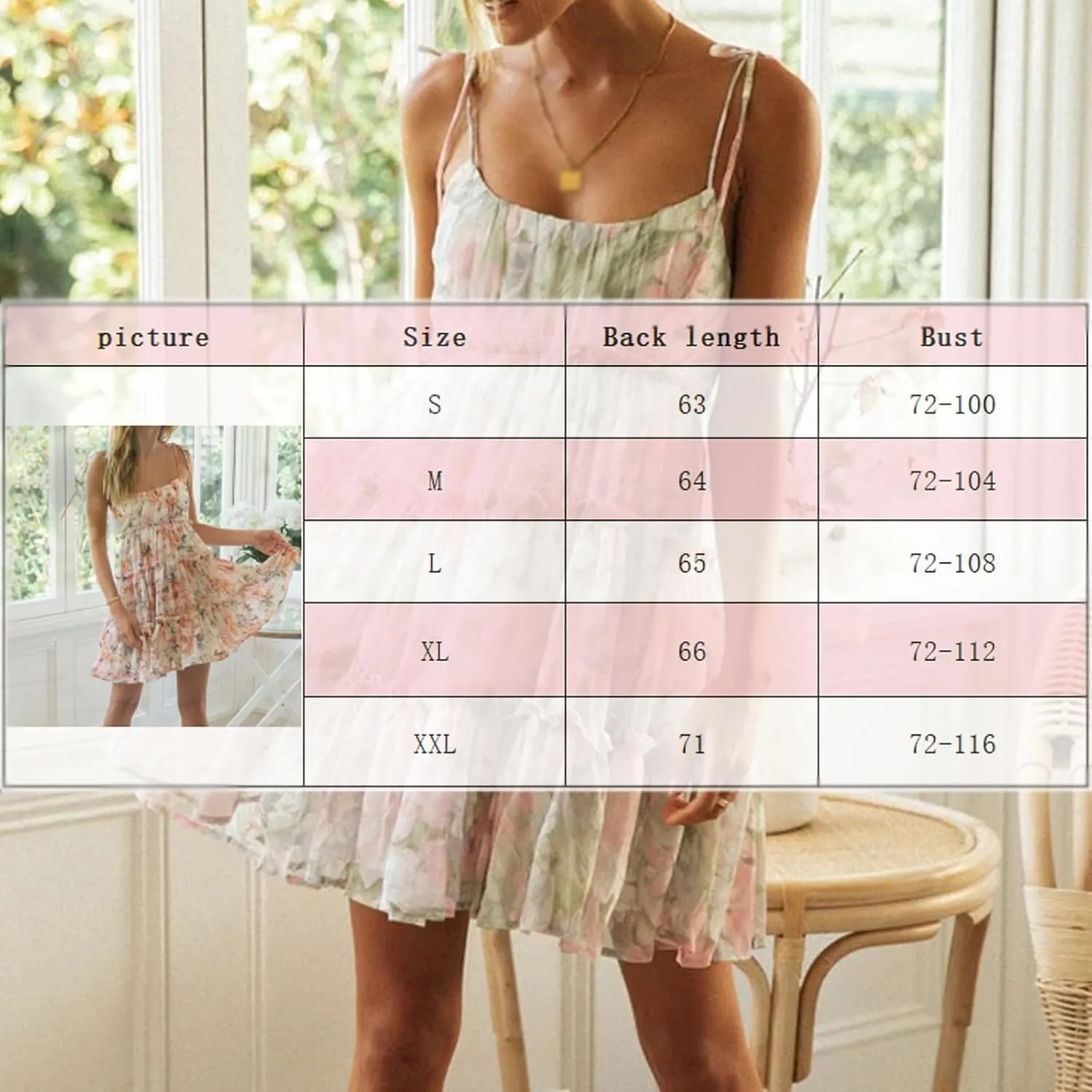 Women Floral Mini Dress Spaghetti Strap Ruffle Tiered Dress, Sleeveless Short Flowy Beach Sundress