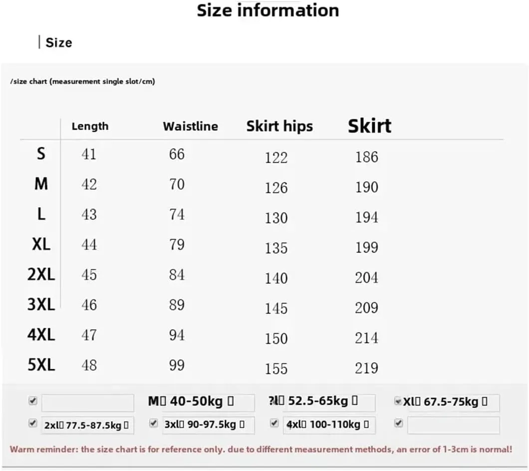 Women Plus Size Short Denim Skirt High-Waisted Plus Size Umbrella Cake Mid-Skirt Water-Washable