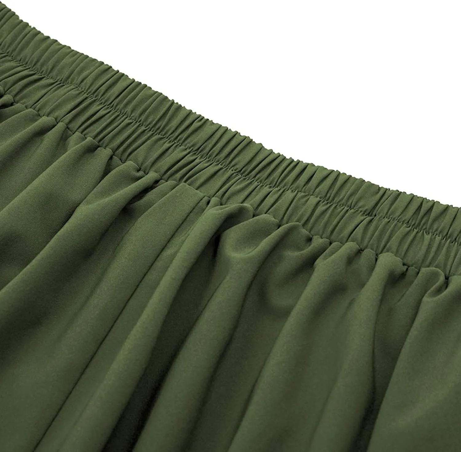Women Solid Casual Elastic MIdi Skirts Vintage High Waist Pleated Skirt Fashion Loose Fit Soft Vacation Skirts