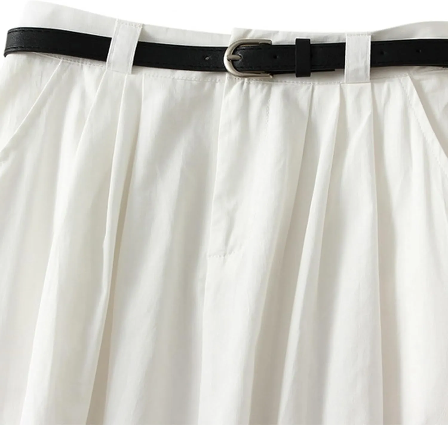 Women's A Line Flared Midi Skirt High Waisted Comfy Pleated Fashion 2025 Casual Skirt Slim Fit Lounge Cargo Skirt