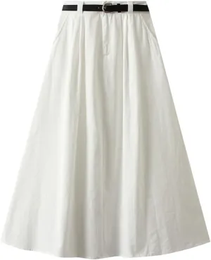 Women's A Line Flared Midi Skirt High Waisted Comfy Pleated Fashion 2025 Casual Skirt Slim Fit Lounge Cargo Skirt