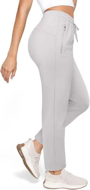Women's Pants with Deep Pockets, 7/8 Stretch Ankle Sweatpants for Golf, Athletic, Lounge, Travel, Work