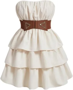 Women's Vintage 70s Strapless Cake Dress Country Concert Outfit Fashion Short Dresses for Women